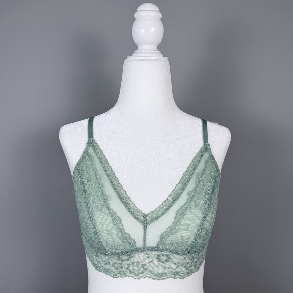 Victoria's Secret The Lacie Posey Lace Curvy Bralette Mint Green S NWT